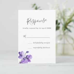 Violet Aquarelle Orchidées Mariage RSVP