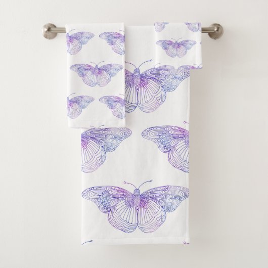 Violet aquarelle Papillon Motif 2 (En situation)