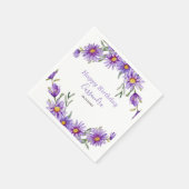 Violet Aster Floral Botanische Verjaardag Servet (Hoek)