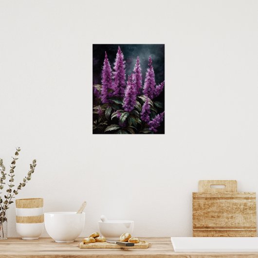 Violet Astilbe Fleurs Art Imprimer Poster (Cuisine)
