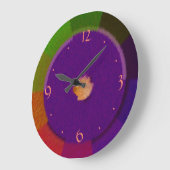 Violet avec bordure multicolore > Horloge murale (Angle)