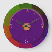 Violet avec bordure multicolore > Horloge murale
