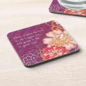 Violet avec Dessous de verre à grandes fleurs (Côté gauche)