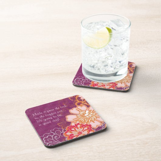 Violet avec Dessous de verre à grandes fleurs (Côté Droit)