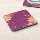 Violet avec Dessous de verre à grandes fleurs (Côté gauche)