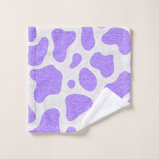 Violet Avec Parties scintillant Sur Toute La Vache (Gant de toilette)