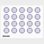 Violet Avec Stickers Monogramme Polka-dot Blanc (Feuille)