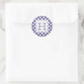 Violet Avec Stickers Monogramme Polka-dot Blanc (Sac)
