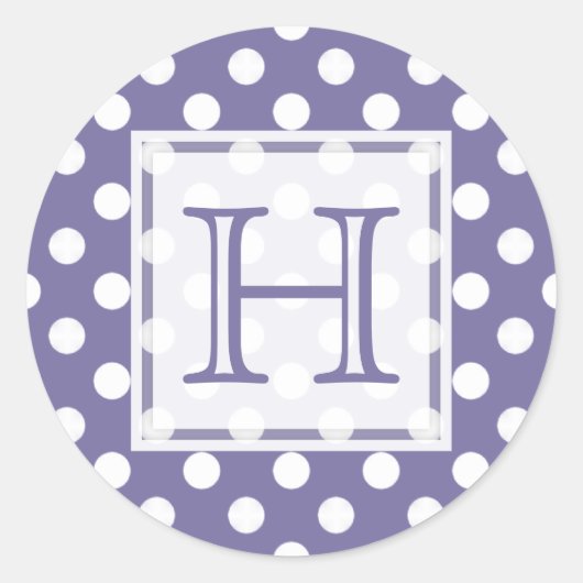 Violet Avec Stickers Monogramme Polka-dot Blanc (Devant)