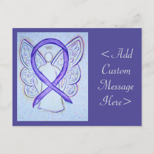 Violet Awareness Ribbon Angel Custom Art Briefkaar Briefkaart