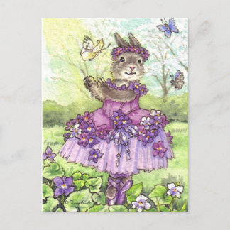 Violet Ballerina Bunny jolie carte postale
