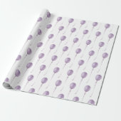 Violet balloon Gift Wrapping Paper - Papier cadeau (Déroulé)