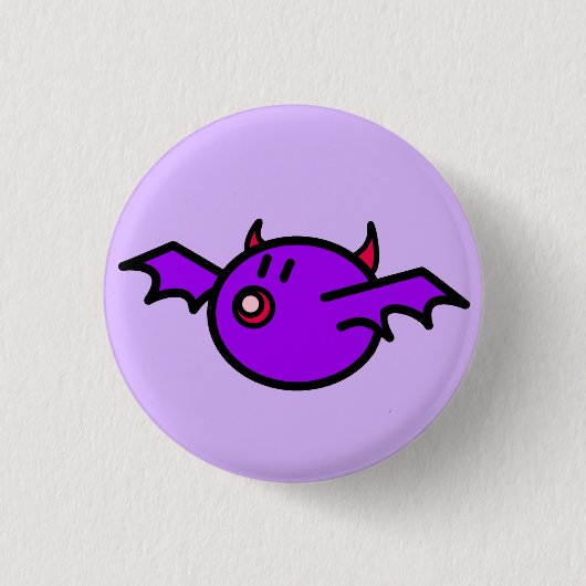 Violet Bat Ronde Button 3,2 Cm (Voorkant)