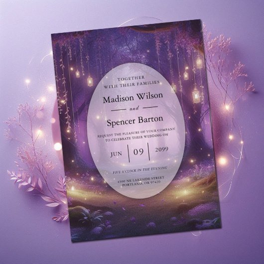 Violet bij Midnight Enchanted Forest Wedding Kaart