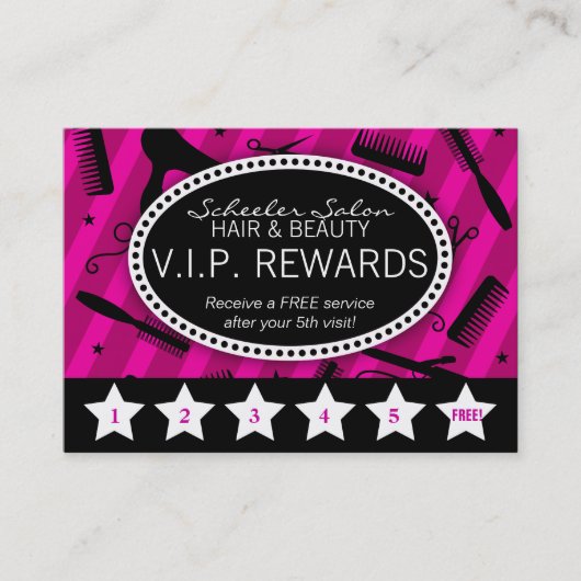 Violet & Black Salon Loyaliteit Klantenkaartje (Voorkant)