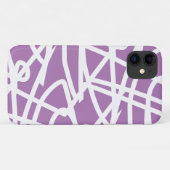 Violet blanc Abstrait Art iPhone 11 Coque (Dos (Horizontal))