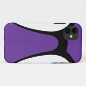 Violet, blanc et noir - coque iphone (Dos (Horizontal))