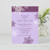 Violet blanc Flocon de neige Invitation de mariage (Debout devant)