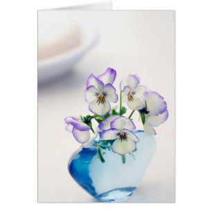 Violet blanc ViolasFleurs Vase bleu Floral