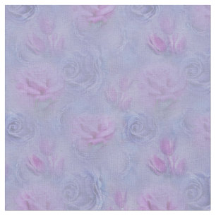 Violet-blauwe Waterverf Rozen & tulpen Stof