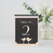 Violet Blauwgroen Tortelduifjes Tabel Nummer Kaart (Staand voorkant)