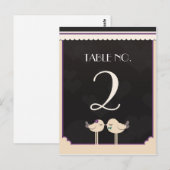 Violet Blauwgroen Tortelduifjes Tabel Nummer Kaart (Voorkant / Achterkant)