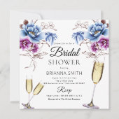 Violet Bleu Classy Bridal douche Invitation (Devant)