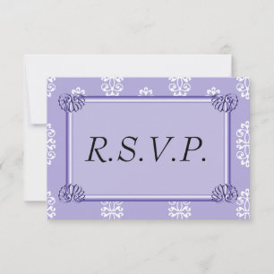 Violet bleu Mariage damassé RSVP