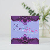 Violet bleu satin dentelle nuptiale invitation (Debout devant)