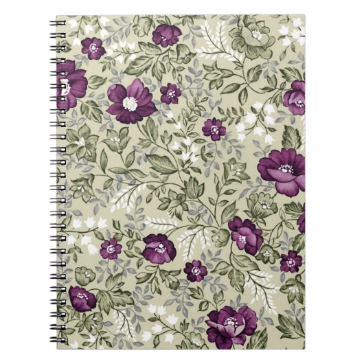 Violet bloemen design notitieboek (Voorkant)