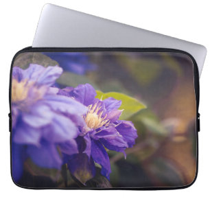 Violet bloemen laptop sleeve