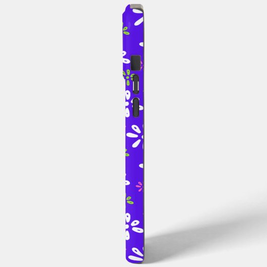 Violet Bloemen Patroon iPhone 15 Pro Max Hoesje (Achterkant / Links)
