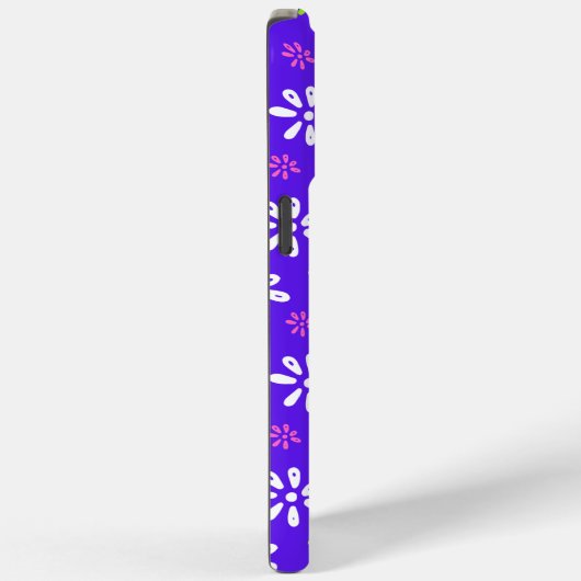 Violet Bloemen Patroon iPhone 15 Pro Max Hoesje (Achterkant / Rechts)