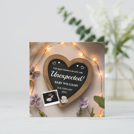 Violet Bloemen Zwangerschap aankondiging (Staand voorkant)