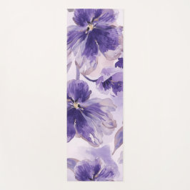 Violet Blooms Watercolor Purple Flowers Painted Yogamat