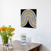 Violet Blue Abstract Wave Lines Art Pattern Gold Folie Afdrukken (Laag (Keuken))