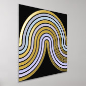 Violet Blue Abstract Wave Lines Art Pattern Gold Folie Afdrukken (Laagn)