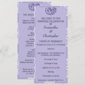 Violet Blue Damask Wedding Program Programma (Voorkant / Achterkant)