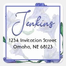 Violet Blue Floral Waterverf Wedding