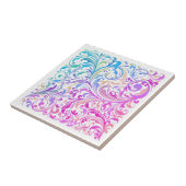 Violet Blue Swirl Motif moderne Carreaux en cérami (Côté)