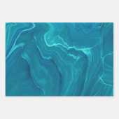 Violet Blue Zee Green Agate Marble Abstraction Inpakpapier Vel (Voorkant 3)