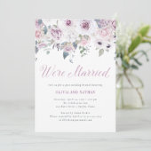 Violet Blush | Bloemrijke bruiloftnaceviering Kaart (Staand voorkant)