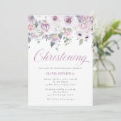 Violet Blush Floral | Christening Kaart (Staand voorkant)