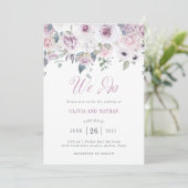 Violet Blush | Floral Wedding Kaart (Staand voorkant)