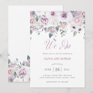 Violet Blush   Floral Wedding Kaart