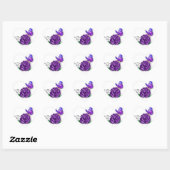Violet Butterfly en Roos design Hart Sticker (Vel)