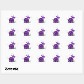 Violet Butterfly en Roos design Ster Sticker (Vel)