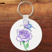 Violet Butterfly met Roos Sleutelhanger (Voorkant)
