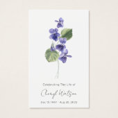 Violet | Carte de prière mémorielle funéraire simp (Devant)
