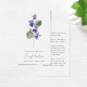 Violet | Carte de prière mémorielle funéraire simp (Bureau)